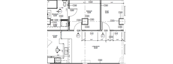 A floor plan of a house with a living room, study, bedroom, bathroom, and kitchen.