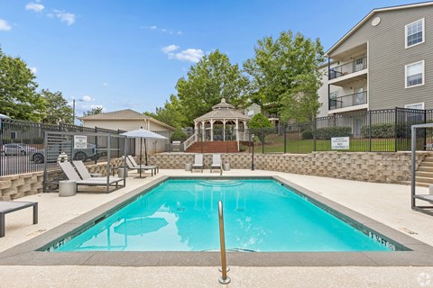 Beautiful pool with lounging chairs