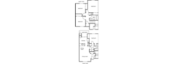 A diagram of a house layout with labeled rooms.