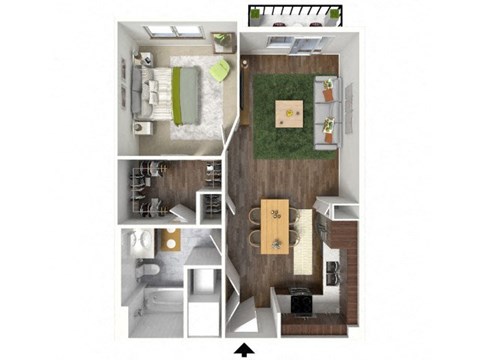 1 BED 1 BATH A at Infinity on the Point Apartments, Dallas 75243