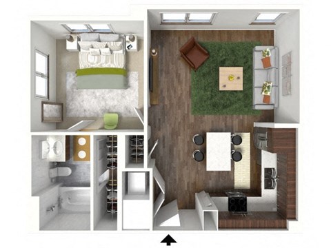 1 BED 1 BATH B at Infinity on the Point Apartments, Texas, 75243