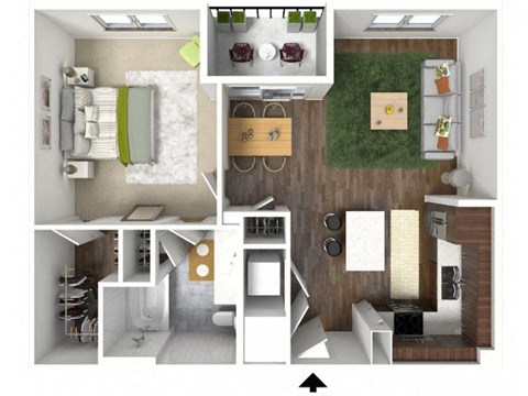 1 BED 1 BATH C at Infinity on the Point Apartments, Dallas, TX, 75243