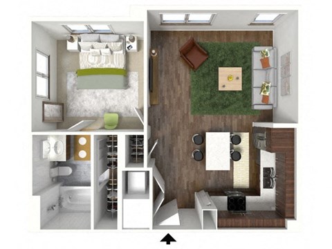 1 BED 1 BATH D at Infinity on the Point Apartments, Dallas, TX