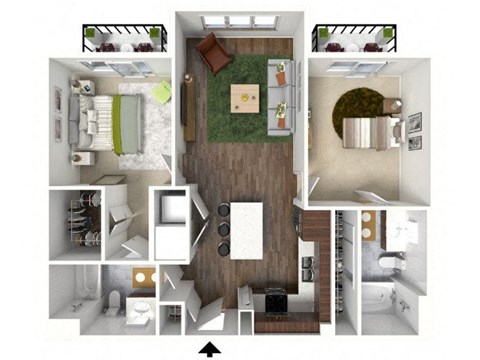 2 bed 2 bath B at Infinity on the Point Apartments, Dallas