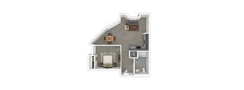 A3 Floor Plan at Catalina West Adams, California, 90016
