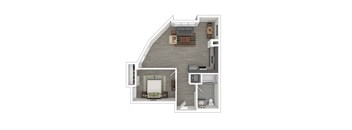 A2 Floor Plan at Catalina West Adams, Los Angeles California