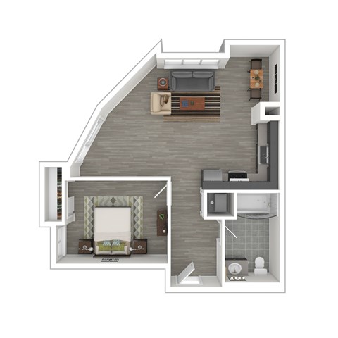 A2 Floor Plan at Catalina West Adams, Los Angeles California