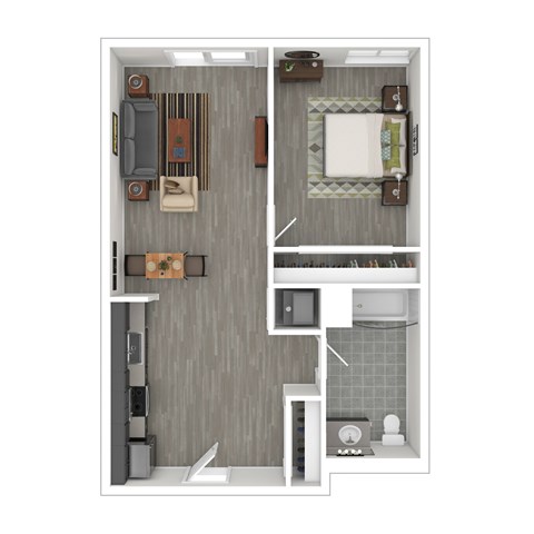 A1 Floor Plan at Catalina West Adams, Los Angeles, 90016