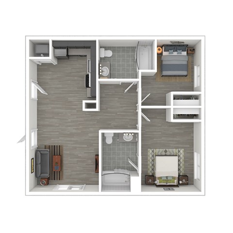 B1 Floor Plan at Catalina West Adams, California