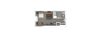 S4 Floor Plan at Catalina West Adams, Los Angeles California
