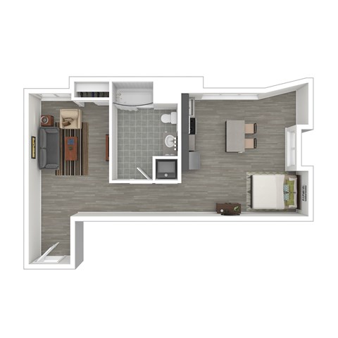 S10 Floor Plan at Catalina West Adams, Los Angeles