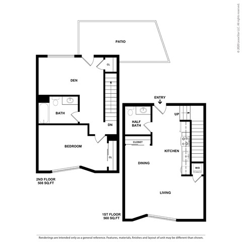A3 Floor Plan at 5263 W Adams, Los Angeles, CA 90016