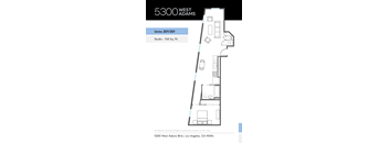 A floor plan for a studio apartment at 5300 West Adams.