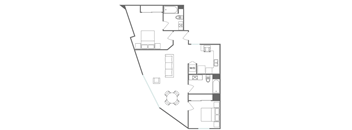 B2 Floor Plan at 5135 W Adams, Los Angeles California