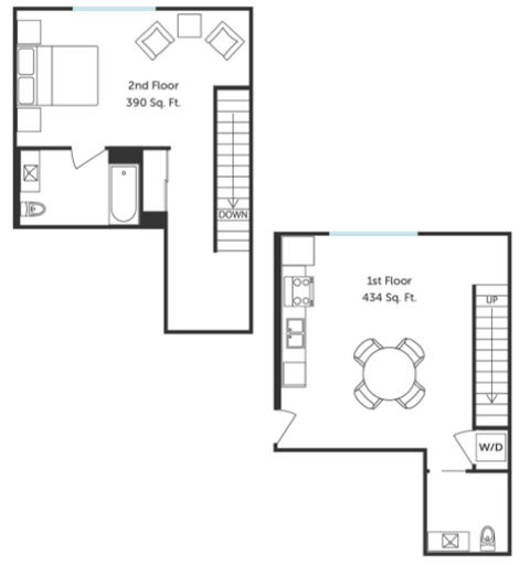 A1 Floor Plan at 5263 W Adams, Los Angeles, 90016