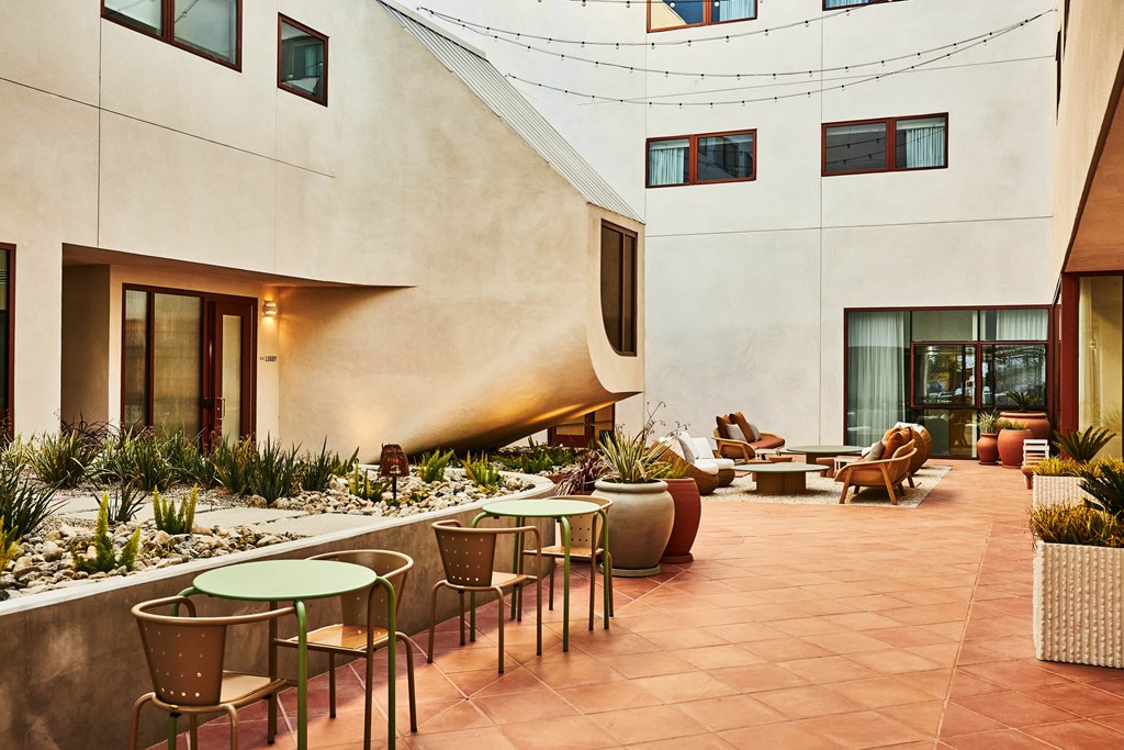 Outdoor Lounge Area at Alsace Living, Los Angeles, California