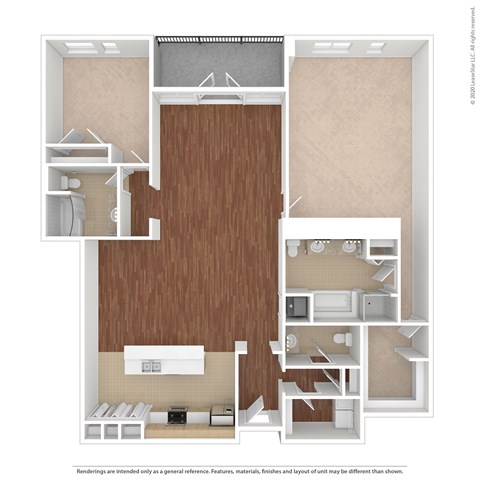 Green St Floor Plan at Catania, Pasadena, CA, 91105