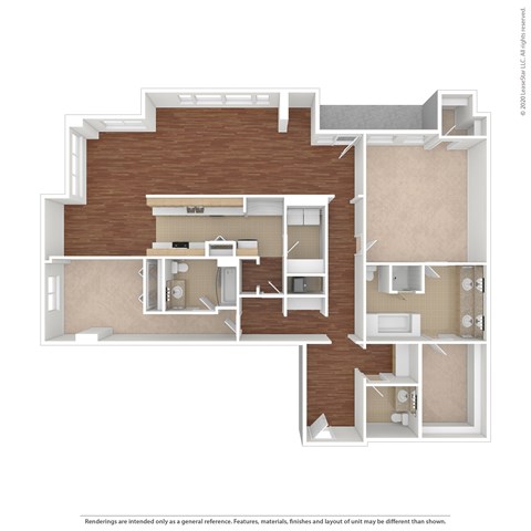 Holly St Floor Plan at Catania, Pasadena, 91105