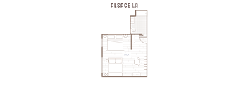 Deluxe King ADA Floor Plan at Alsace Living, California, 90016