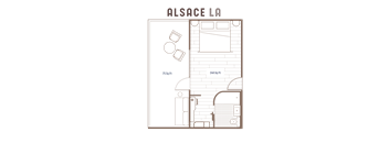 Deluxe King Terrace Floor Plan at Alsace Living, Los Angeles
