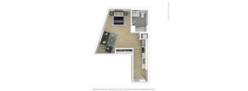 A2 Floor Plan at Zoe Lofts, California, 90016