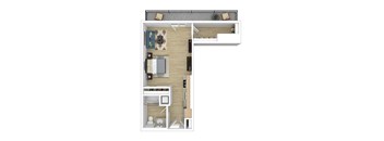 A1 Floor Plan at 2221 S Western, Los Angeles, 90018