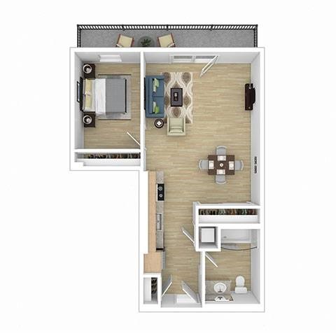 A2 Floor Plan at 2221 S Western, Los Angeles California