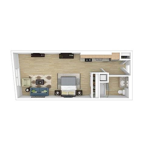 S1B Floor Plan at 2221 S Western, California