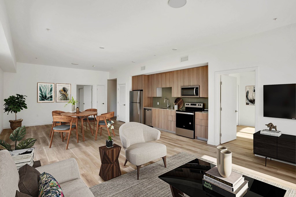 Living Room With TV at 2221 S Western, Los Angeles