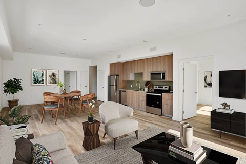 Living Room With TV at 2221 S Western, Los Angeles