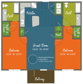 B5 Floor Plan at Mariner Grove, Savannah, GA