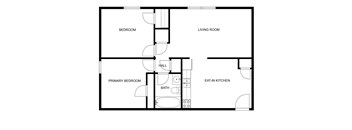 A black and white image of a floor plan for a home.