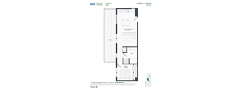 A floor plan for a residence at Arbor Metra in St. Petersburg shows a 1 bedroom, 1 bathroom apartment.