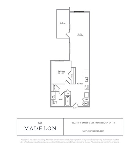 A floor plan for a property located at 2823 18th Street in San Francisco, CA.