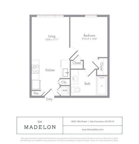 A floor plan for a property located at 2823 18th Street, San Francisco, CA 94110 is displayed.