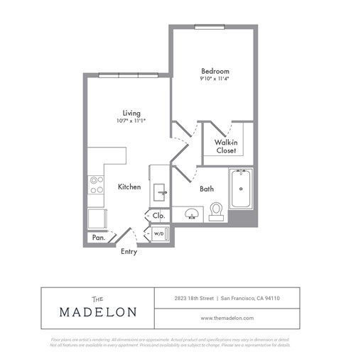 A floor plan for a property located at 2823 18th Street, San Francisco, CA 94110.