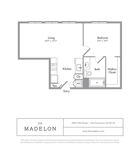A floor plan for a property located at 2823 18th Street in San Francisco, CA.