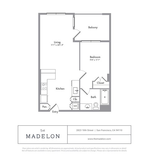 A floor plan for a property located at 2823 18th Street, San Francisco, CA 94110.