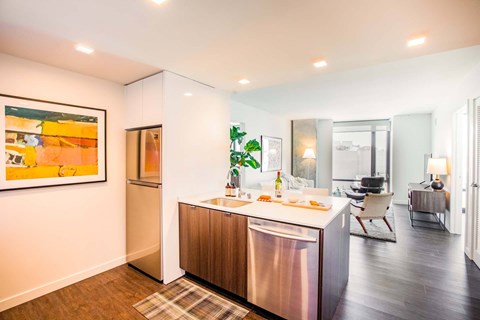 Kitchen and Living Room at Ansel, 1699 Market Street, San Francisco, CA 94103