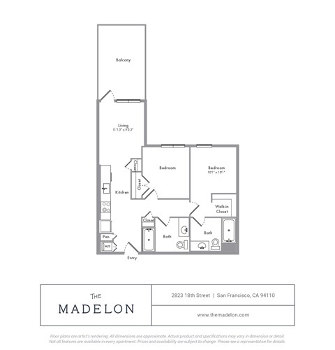A floor plan for a property located at 2823 18th Street, San Francisco, CA 94110.