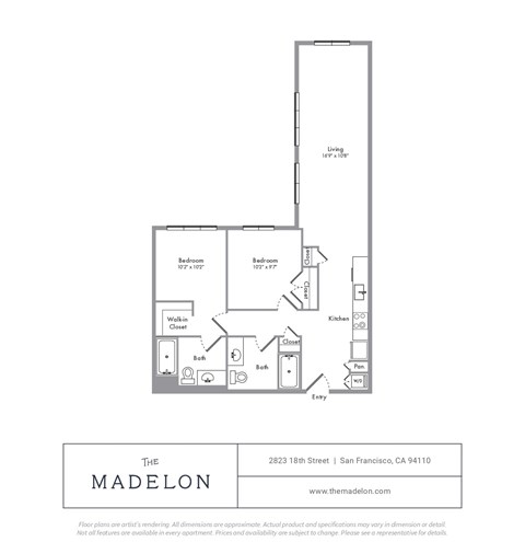 A floor plan for a property located at 2823 18th Street in San Francisco, CA.