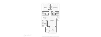 A floor plan of a one bedroom apartment.