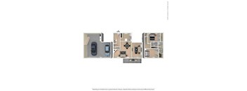 A floor plan of a house with a garage and a driveway.