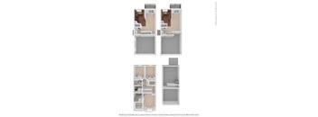 A set of four images showing different layouts of a room.
