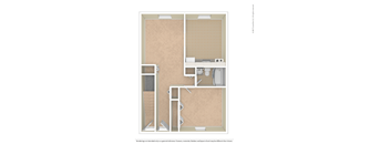 A diagram of a bathroom layout with a toilet, sink, and bathtub.