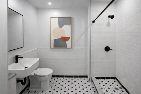 Unit 33 Bathroom.  Photo AI generated