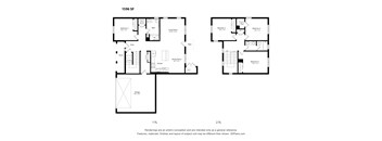 A floor plan for a 1596 square foot home with two bedrooms and a garage.
