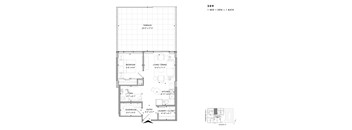 Floor plan of 209 (1 Bed + Den, 1 Bath) at SoHo Champagne 2