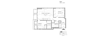 Floor plan of 2401 (2 Bed, 2 Bath) at SoHo Champagne 2