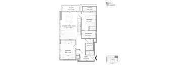 Floor plan of 2408 (2 Bed, 2 Bath) at SoHo Champagne 2